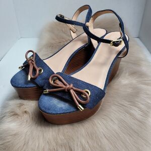Kate Spade New York Denim Womens Wedge Shoes